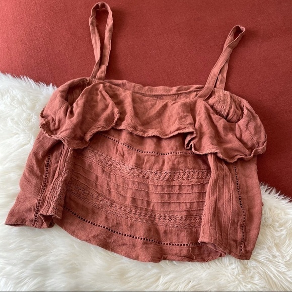 Amuse society hayes ruffle crop top sz.M - Picture 4 of 4
